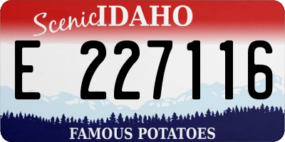 ID license plate E227116