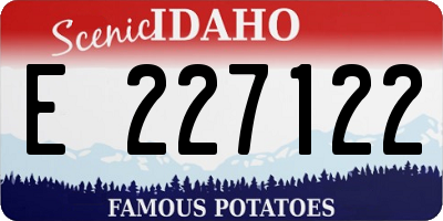 ID license plate E227122