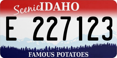 ID license plate E227123