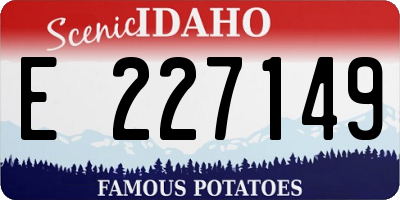 ID license plate E227149