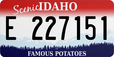 ID license plate E227151