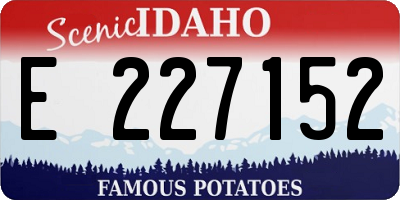 ID license plate E227152