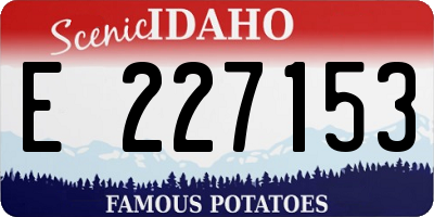 ID license plate E227153