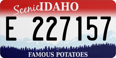 ID license plate E227157