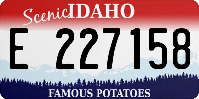 ID license plate E227158