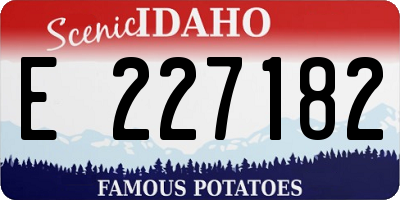 ID license plate E227182