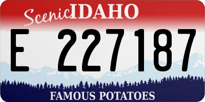 ID license plate E227187