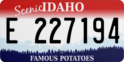 ID license plate E227194