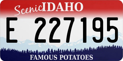 ID license plate E227195
