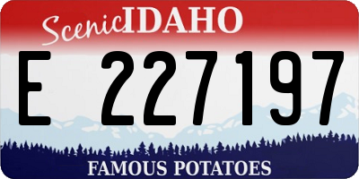 ID license plate E227197