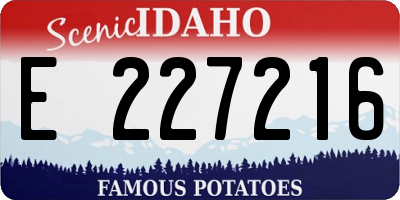 ID license plate E227216