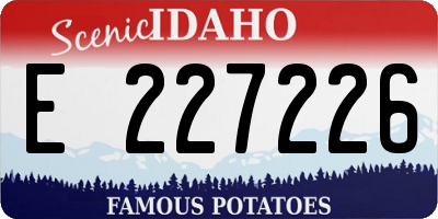 ID license plate E227226