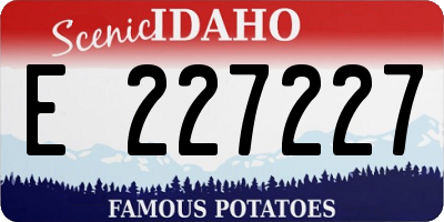 ID license plate E227227