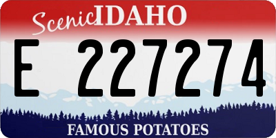 ID license plate E227274