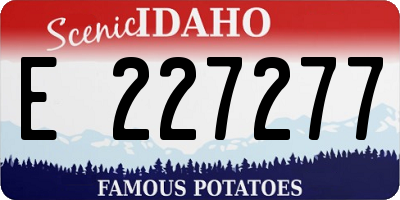 ID license plate E227277