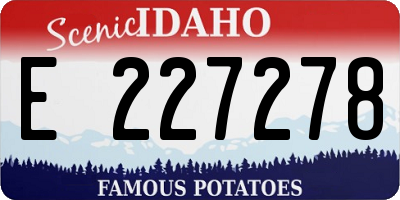 ID license plate E227278