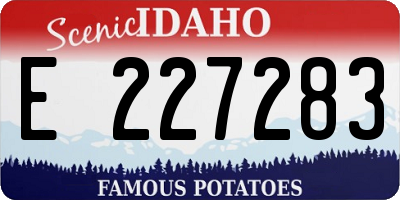 ID license plate E227283