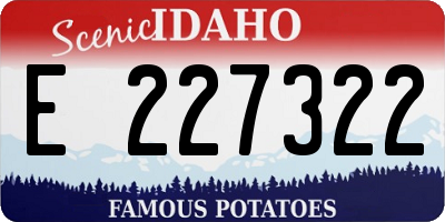 ID license plate E227322