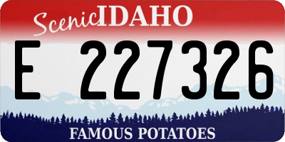ID license plate E227326