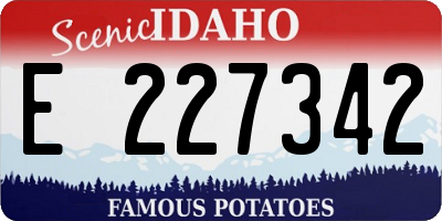 ID license plate E227342