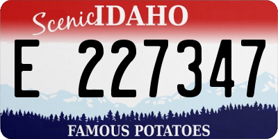 ID license plate E227347
