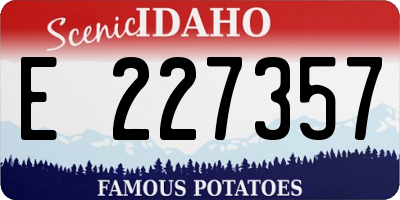 ID license plate E227357