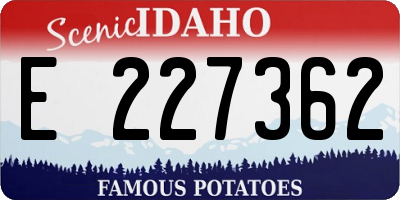 ID license plate E227362
