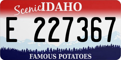 ID license plate E227367