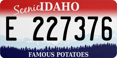 ID license plate E227376