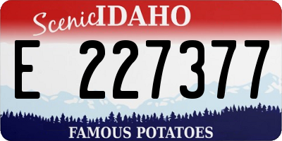 ID license plate E227377