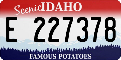 ID license plate E227378