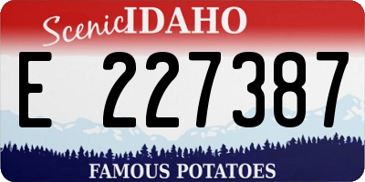 ID license plate E227387