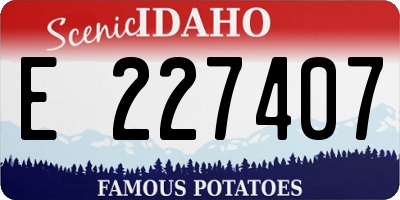 ID license plate E227407