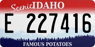 ID license plate E227416