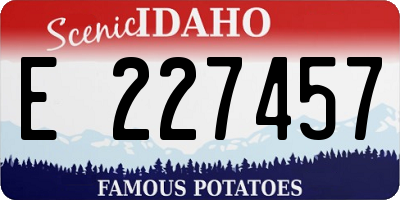 ID license plate E227457