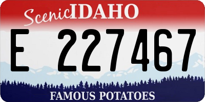 ID license plate E227467