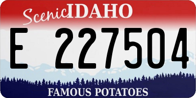 ID license plate E227504