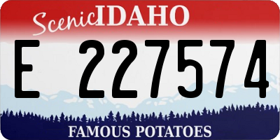 ID license plate E227574