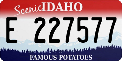 ID license plate E227577
