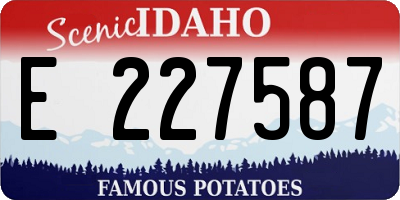 ID license plate E227587