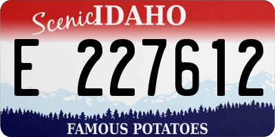 ID license plate E227612
