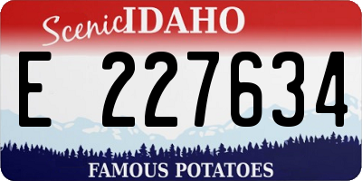 ID license plate E227634