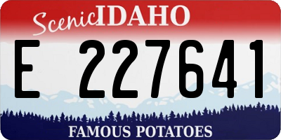 ID license plate E227641