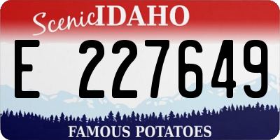 ID license plate E227649