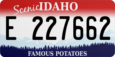 ID license plate E227662