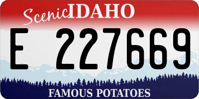 ID license plate E227669