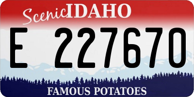 ID license plate E227670