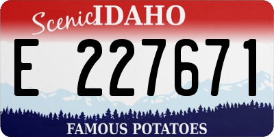 ID license plate E227671