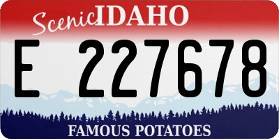 ID license plate E227678