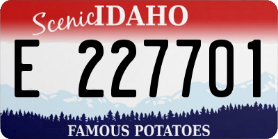 ID license plate E227701